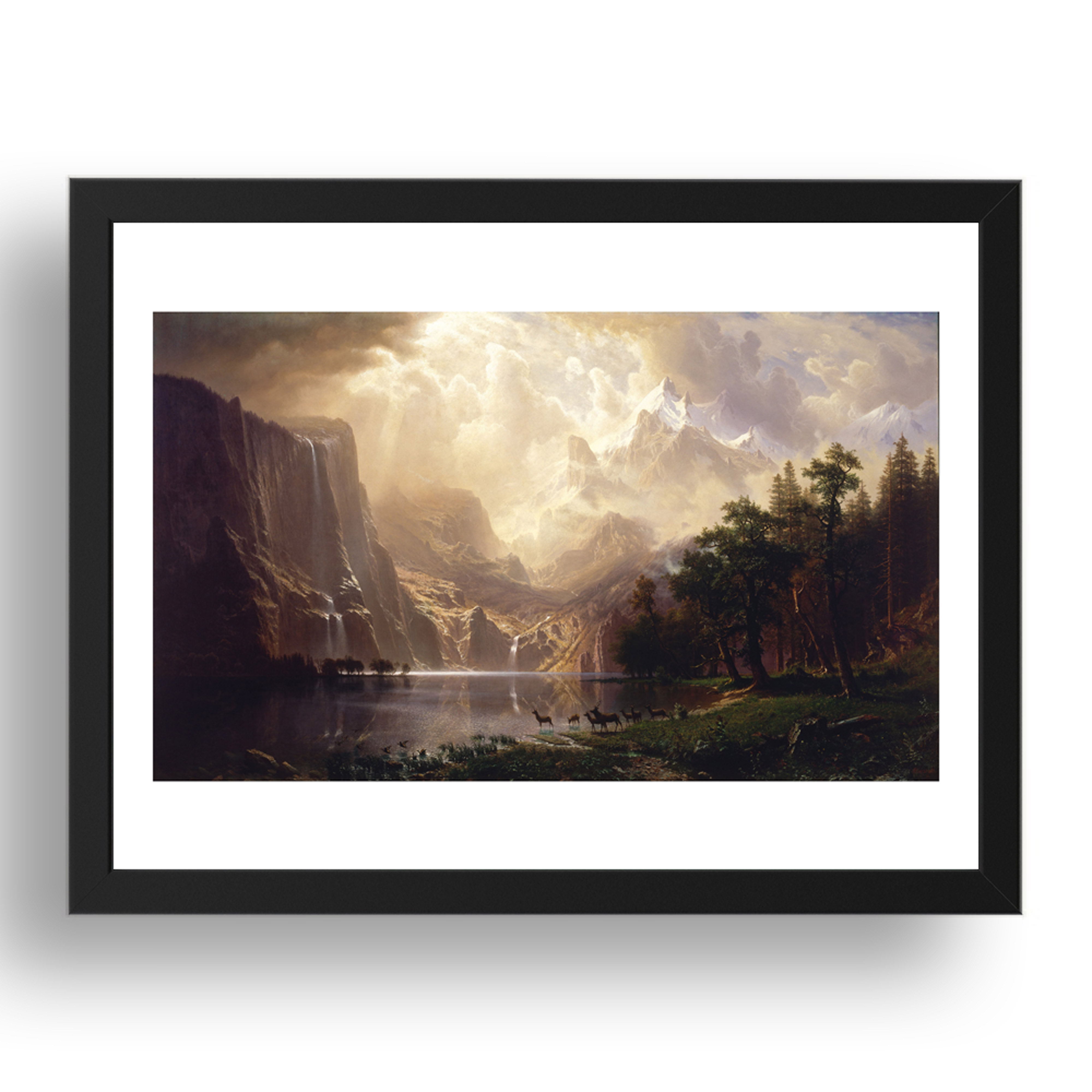 Albert Bierstadt - Among The Sierra Nevada, CA, A3 (17x13") Black Frame - Picture 1 of 1